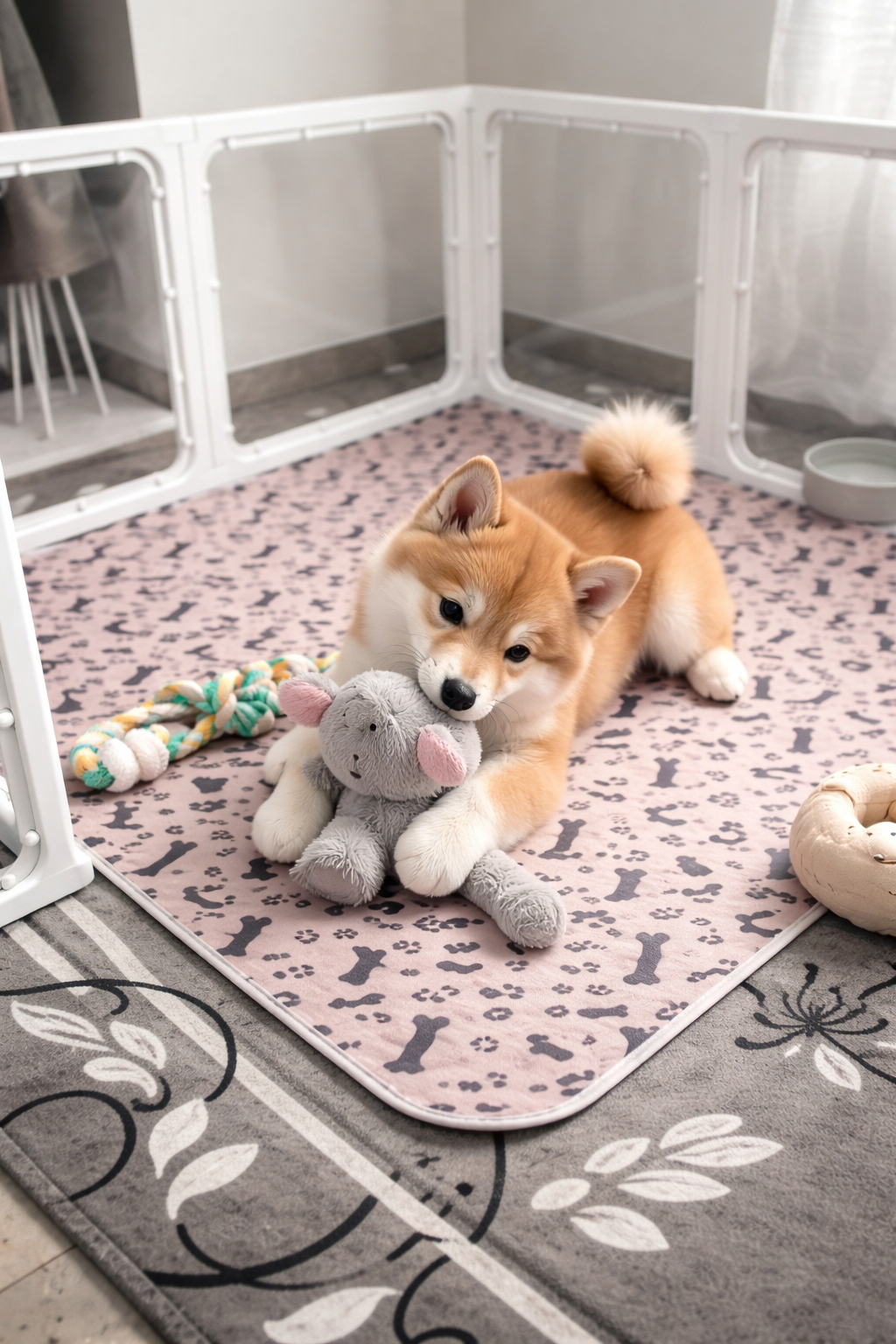 Hygienische, saugfähige und waschbare Matte für Hunde und Welpen