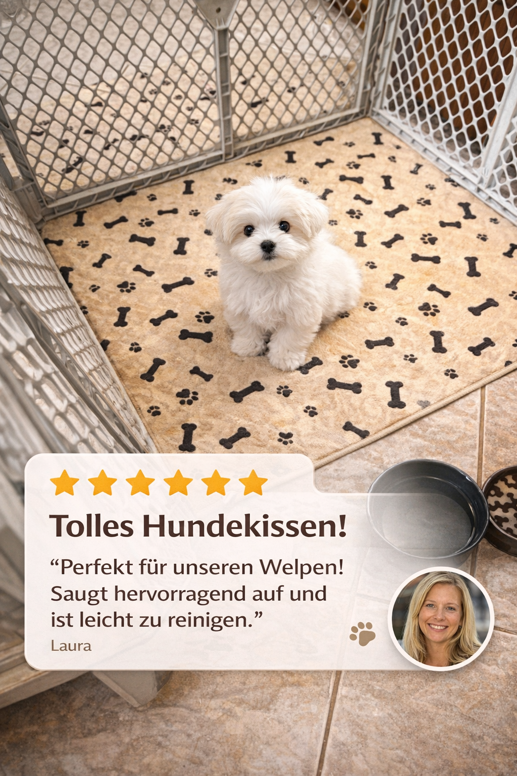 Hygienische, saugfähige und waschbare Matte für Hunde und Welpen