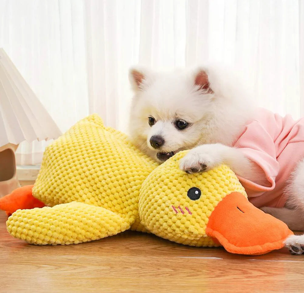 Beruhigende Ente für Hunde: Anti-Stress-Plüschtier aus extra weichem Stoff